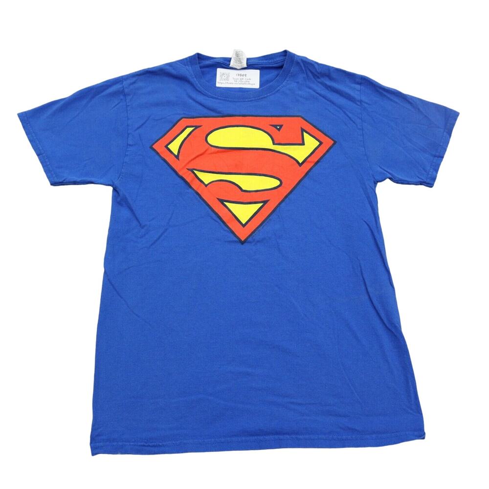 Superman Shirt Mens S Blue Fruit Of The Loom Character Inspired Short Sleeve T